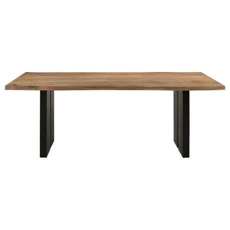 Bradshaw Natural Acacia and Black Rectangular Live Edge Dining Table from Coaster - Luna Furniture