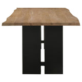 Bradshaw Natural Acacia and Black Rectangular Live Edge Dining Table from Coaster - Luna Furniture