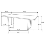 Bradshaw Natural Acacia and Black Rectangular Live Edge Dining Table from Coaster - Luna Furniture