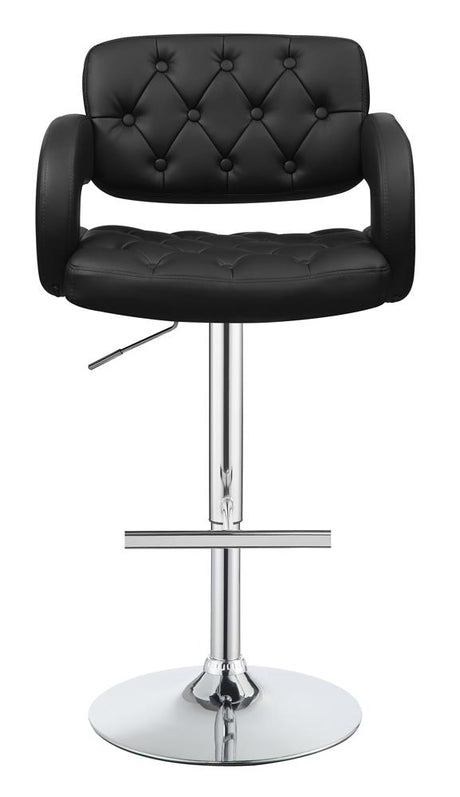 Brandi 29" Adjustable Height Bar Stool Black and Chrome - 102555 - Luna Furniture