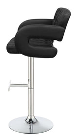 Brandi Black and Chrome 29" Adjustable Height Bar Stool from Coaster - Luna Furniture