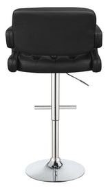 Brandi Black and Chrome 29" Adjustable Height Bar Stool from Coaster - Luna Furniture