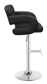 Brandi Black and Chrome 29" Adjustable Height Bar Stool from Coaster - Luna Furniture