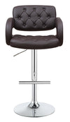 Brandi 29" Adjustable Height Bar Stool Chrome and Brown - 102556 - Luna Furniture