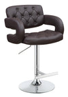 Brandi 29" Adjustable Height Bar Stool Chrome and Brown - 102556 - Luna Furniture