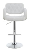Brandi 29" Adjustable Height Bar Stool Chrome and White - 102557 - Luna Furniture