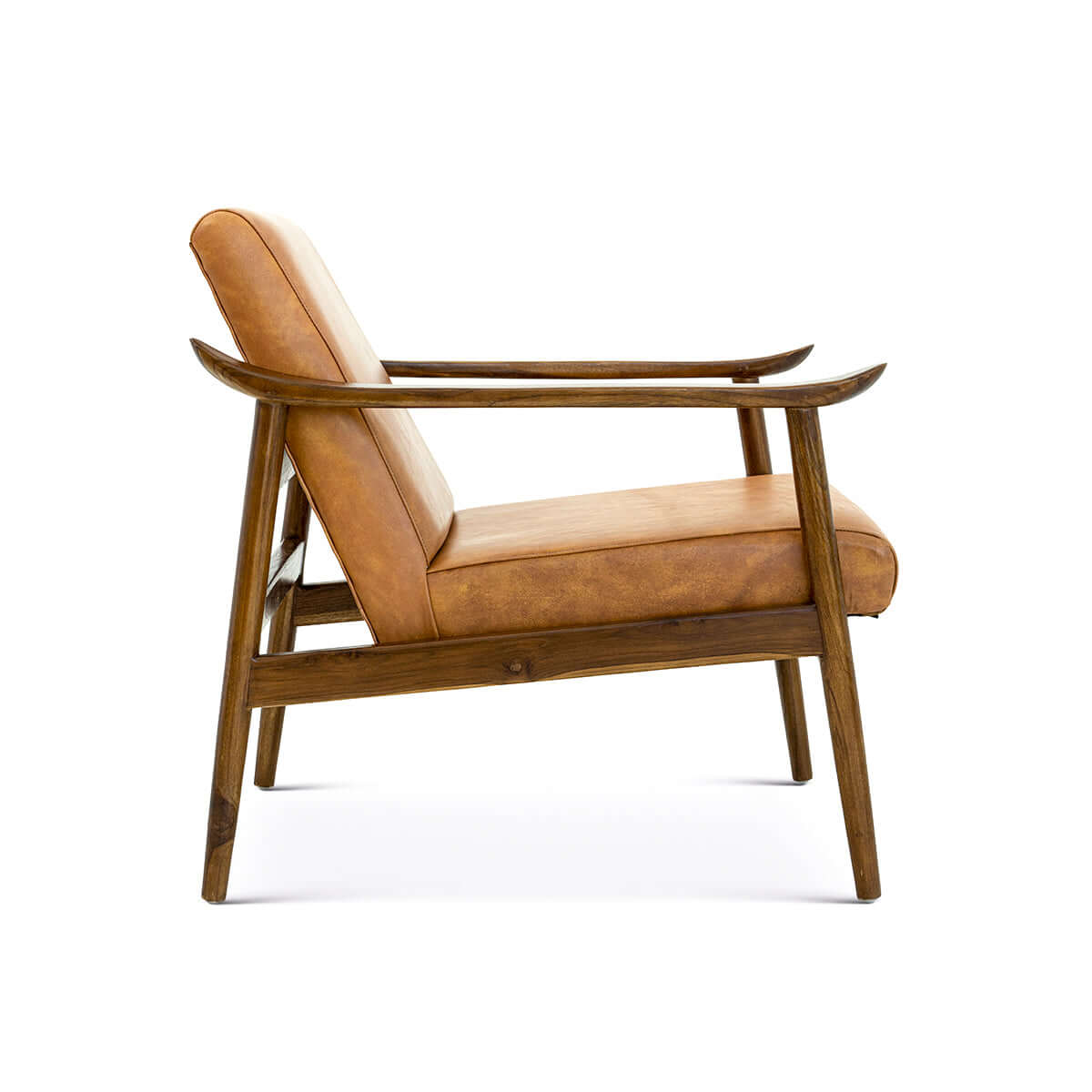 Brandon Tan Leather Lounge Chair Dark Tan - AFC00098 - Luna Furniture