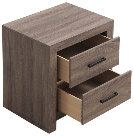 Brantford Barrel Oak 2-Drawer Nightstand from Coaster - Luna Furniture