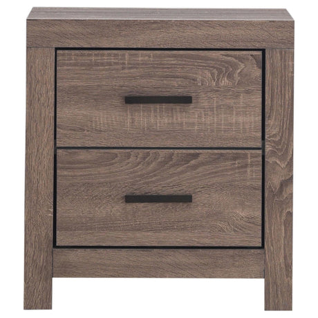Brantford Barrel Oak 2-Drawer Nightstand from Coaster - Luna Furniture