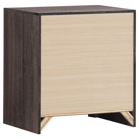 Brantford Barrel Oak 2-Drawer Nightstand from Coaster - Luna Furniture