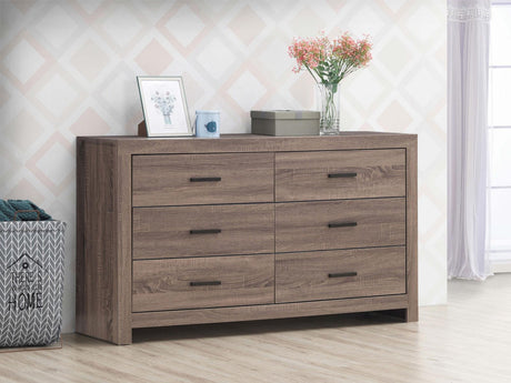 Brantford Barrel Oak 6-Drawer Dresser from Coaster - Luna Furniture
