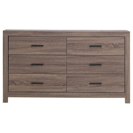 Brantford Barrel Oak 6-Drawer Dresser from Coaster - Luna Furniture
