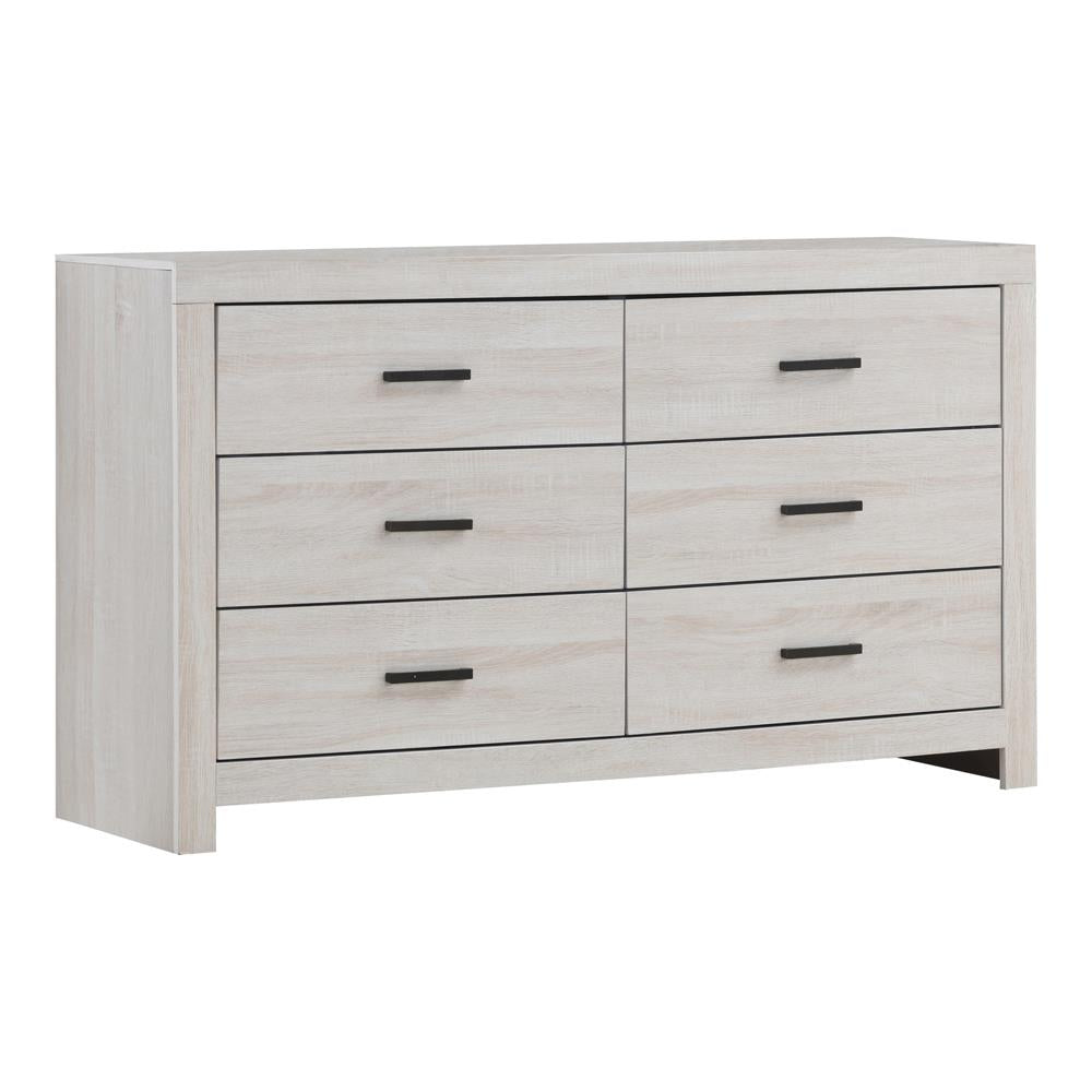 Brantford Coastal White 6-Drawer Dresser from Coaster - Luna Furniture