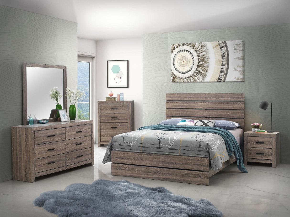 Brantford Barrel Oak 6-Drawer Dresser with Mirror from Coaster - Luna Furniture