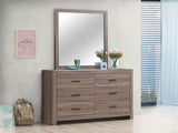 Brantford Barrel Oak 6-Drawer Dresser with Mirror from Coaster - Luna Furniture