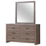 Brantford Barrel Oak 6-Drawer Dresser with Mirror from Coaster - Luna Furniture