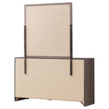 Brantford Barrel Oak 6-Drawer Dresser with Mirror from Coaster - Luna Furniture