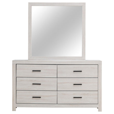 Brantford Coastal White 6-Drawer Dresser with Mirror from Coaster - Luna Furniture