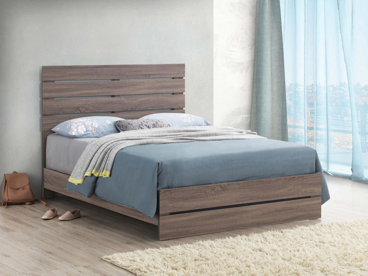 Brantford Barrel Oak Eastern King Panel Bed from Coaster - Luna Furniture
