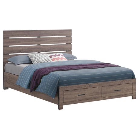 Brantford Barrel Oak Eastern King Storage Bed from Coaster - Luna Furniture