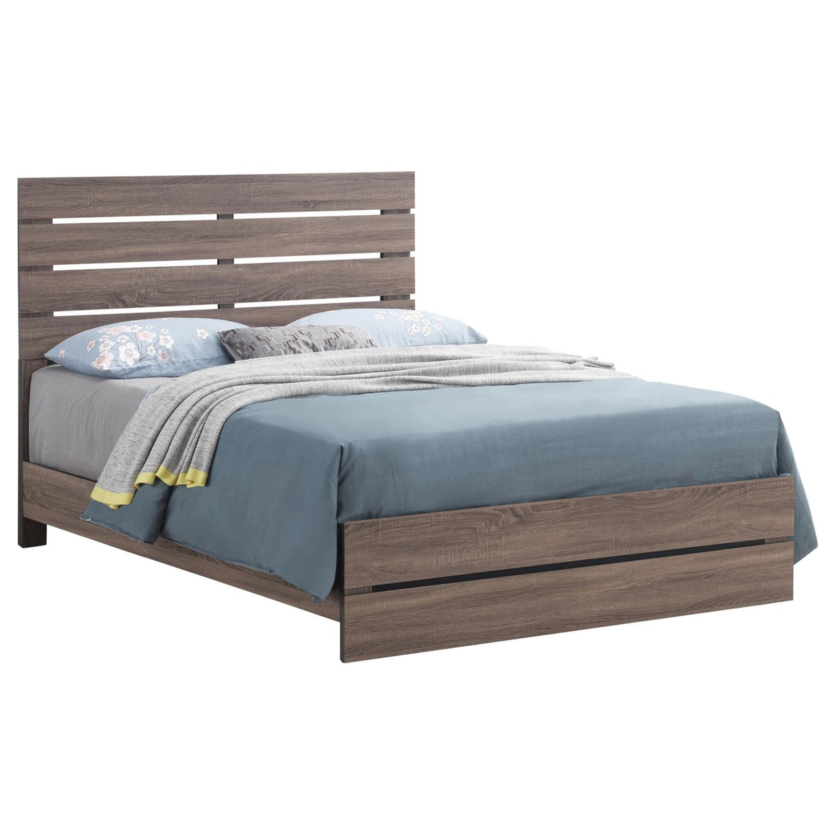 Brantford Barrel Oak Queen Panel Bed from Coaster - Luna Furniture