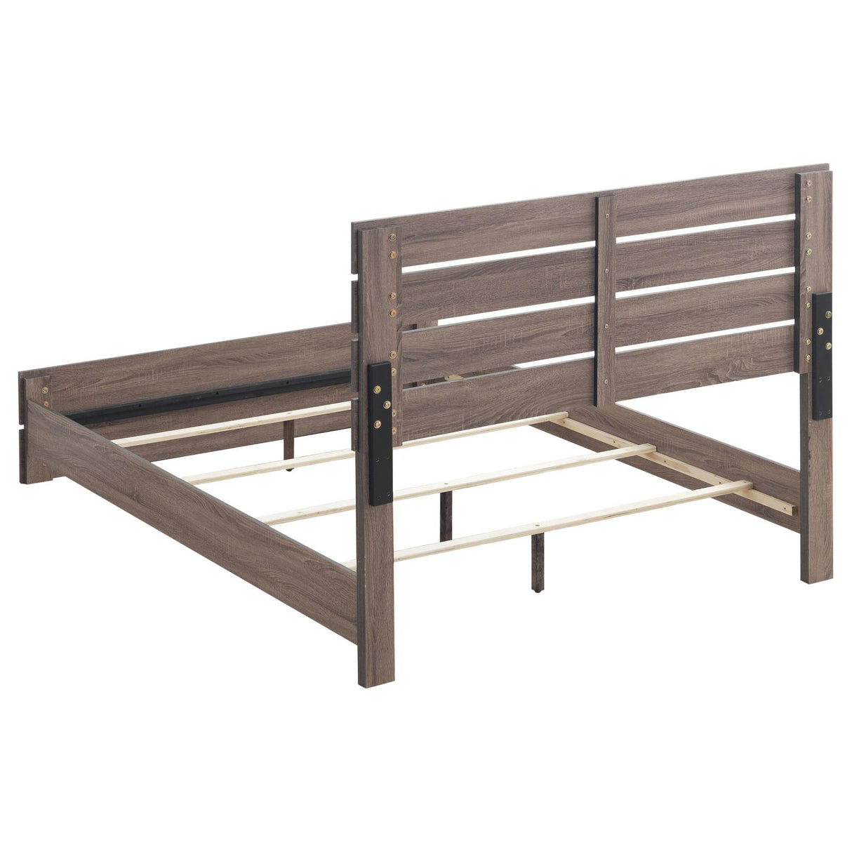 Brantford Barrel Oak Queen Panel Bed from Coaster - Luna Furniture