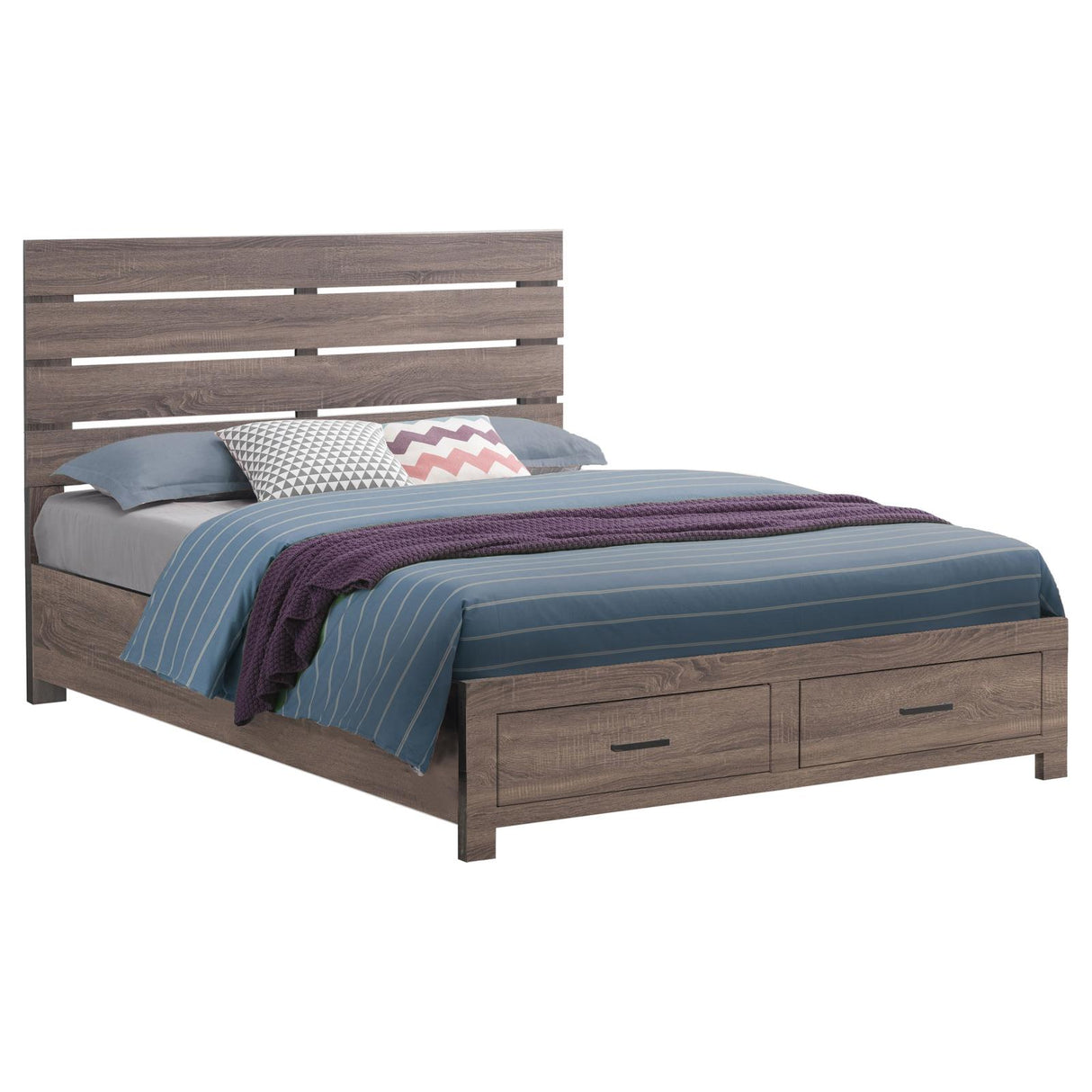 Brantford Barrel Oak Queen Storage Bed from Coaster - Luna Furniture