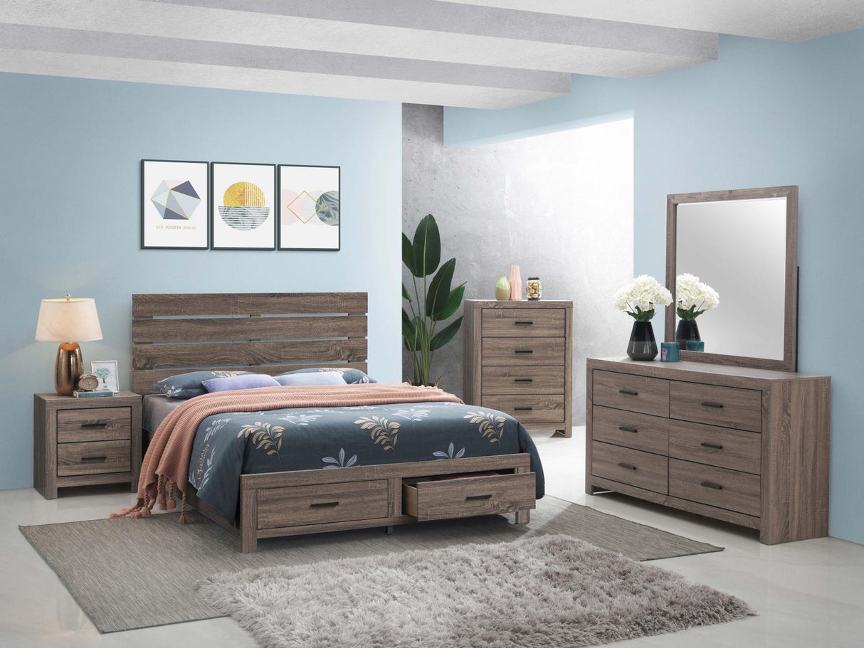 Brantford Barrel Oak Queen Storage Bed from Coaster - Luna Furniture