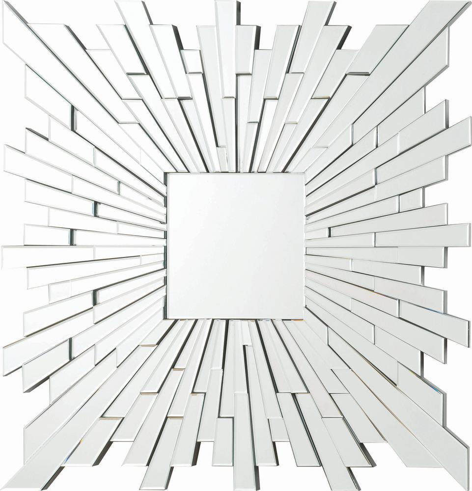 Brantley Square Sunburst Wall Mirror Silver - 901785 - Luna Furniture