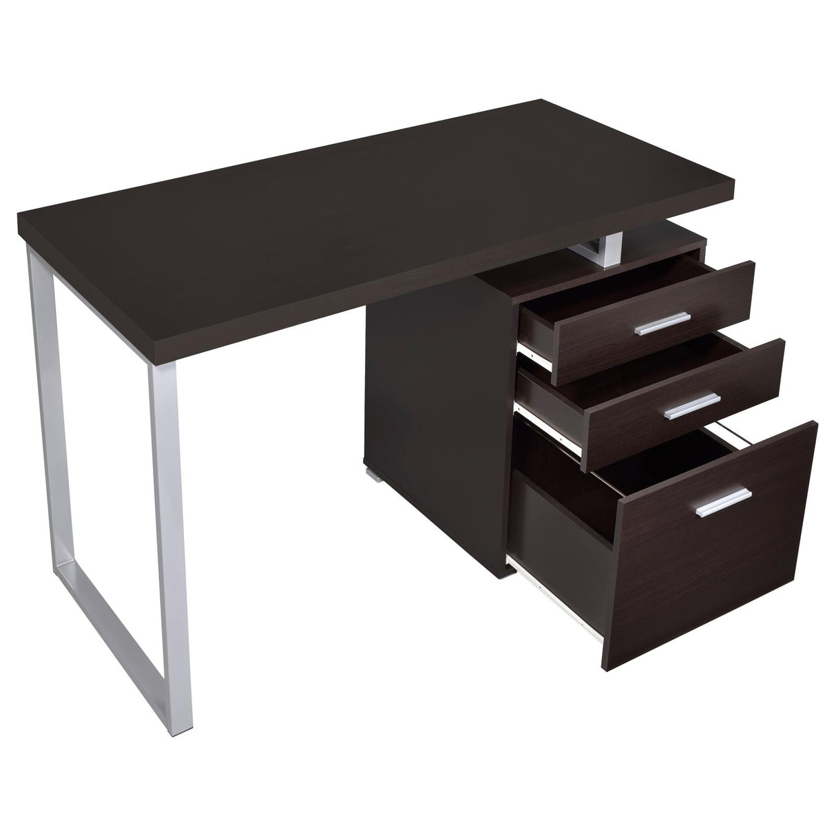 Brennan 3-drawer Office Desk Cappuccino - 800519 - Luna Furniture