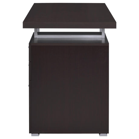 Brennan Cappuccino 3-Drawer Office Desk from Coaster - Luna Furniture