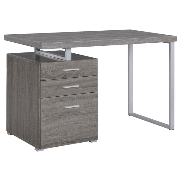 Brennan 3-drawer Office Desk Weathered Grey - 800520 - Luna Furniture