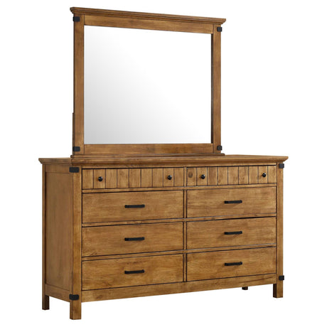 Brenner 8-drawer Dresser with Mirror Rustic Honey - 205263M - Luna Furniture