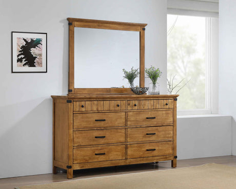 Brenner 8-drawer Dresser with Mirror Rustic Honey - 205263M - Luna Furniture