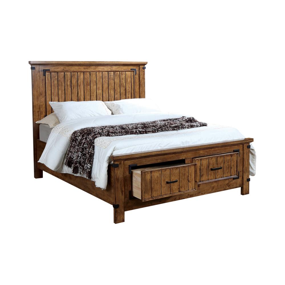 Brenner California King Storage Bed Rustic Honey - 205260KW - Luna Furniture