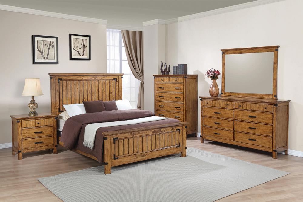 Brenner Full Panel Bed Rustic Honey - 205261F - Luna Furniture