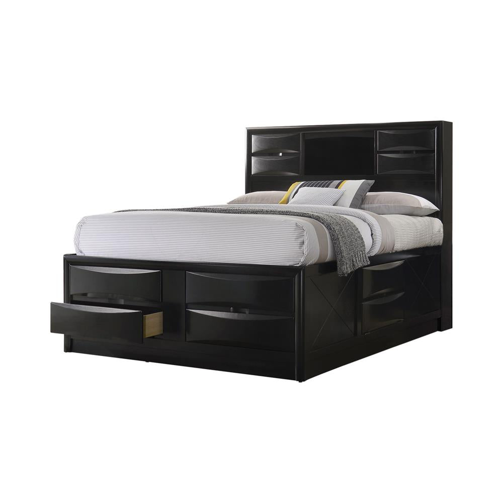 Briana California King Platform Storage Bed Black - 202701KW - Luna Furniture