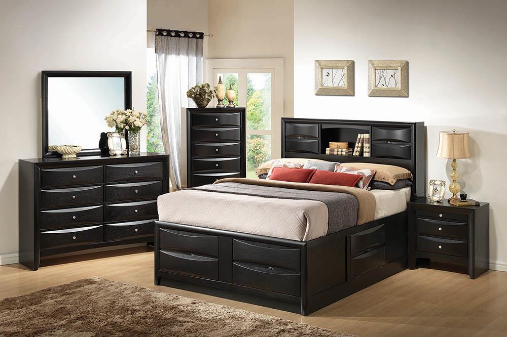 Briana California King Platform Storage Bed Black - 202701KW - Luna Furniture