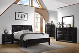 Briana California King Upholstered Panel Bed Black - 200701KW - Luna Furniture