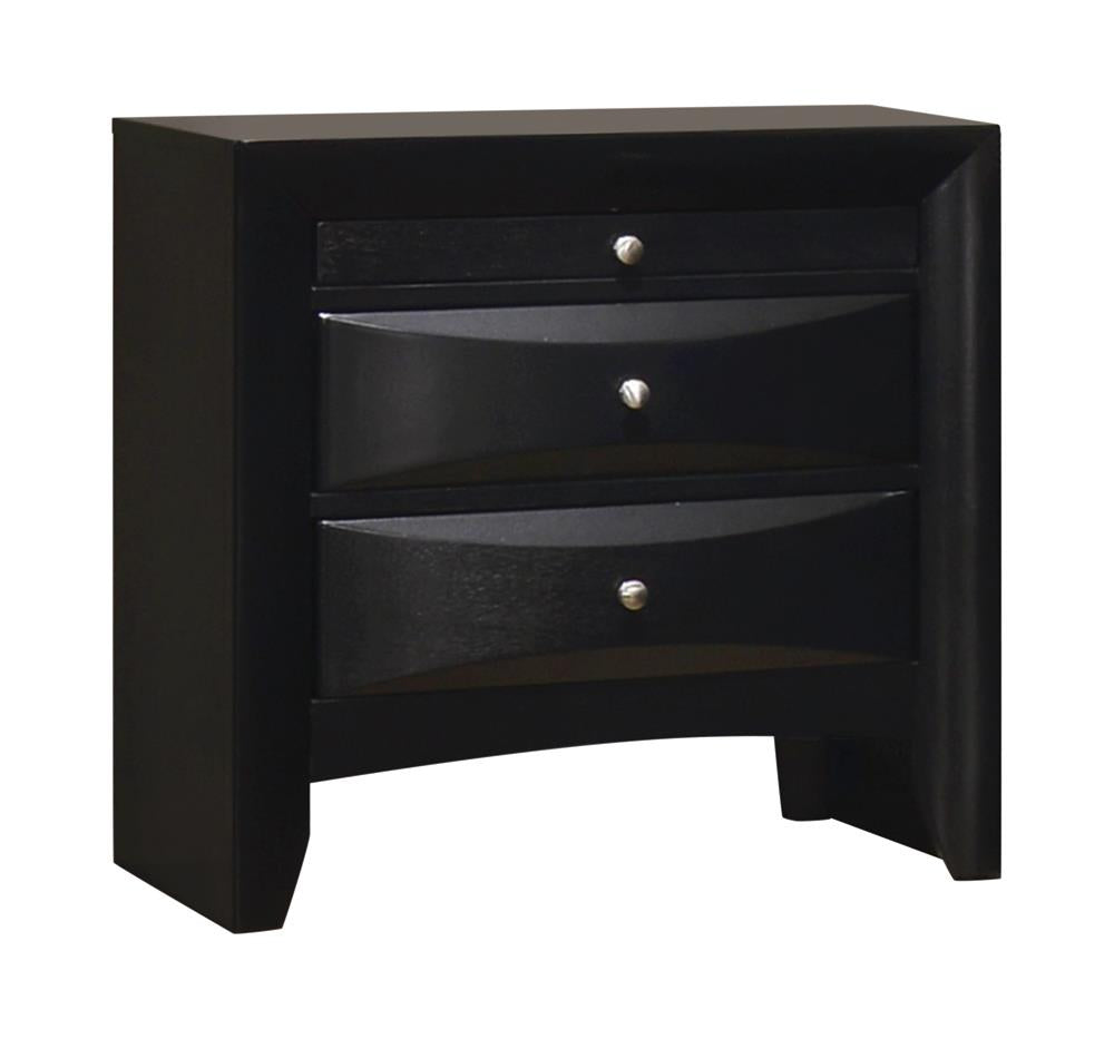Briana Rectangular 2-Drawer Nightstand Black from Coaster - Luna Furniture