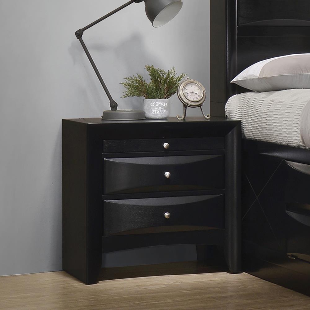 Briana Rectangular 2-Drawer Nightstand Black from Coaster - Luna Furniture