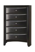 Briana Rectangular 5-drawer Chest Black - 200705 - Luna Furniture