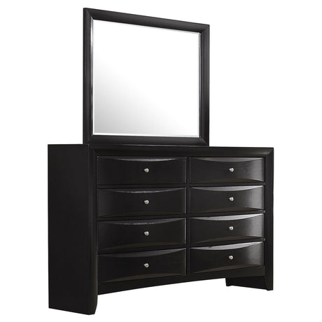 Briana Rectangular 8-drawer Dresser with Mirror Black - 200703M - Luna Furniture