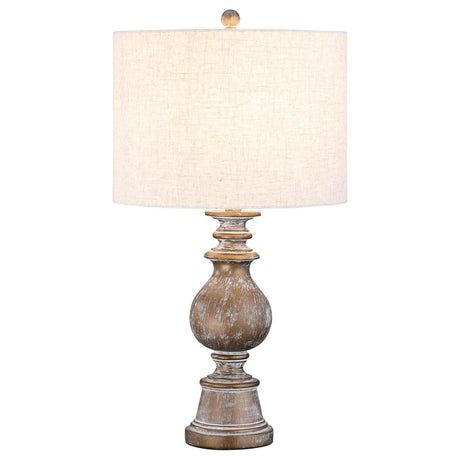 Brie Oatmeal and Antique Gold Drum Shade Table Lamp from Coaster - Luna Furniture