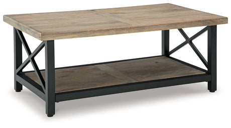 Bristenfort Brown/Black Coffee Table from Ashley - Luna Furniture