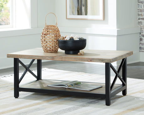 Bristenfort Brown/Black Coffee Table - T685-1 - Luna Furniture