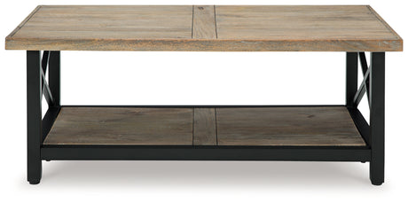 Bristenfort Brown/Black Coffee Table from Ashley - Luna Furniture