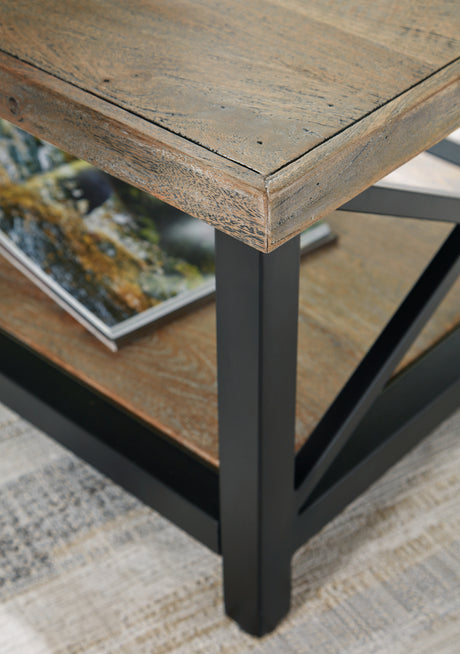 Bristenfort Brown/Black Coffee Table from Ashley - Luna Furniture