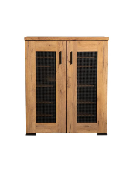 Bristol Golden Oak Metal Mesh Door Accent Cabinet from Coaster - Luna Furniture