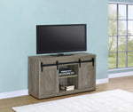 Brockton 48-inch 3-shelf Sliding Doors TV Console Grey Driftwood - 723261 - Luna Furniture